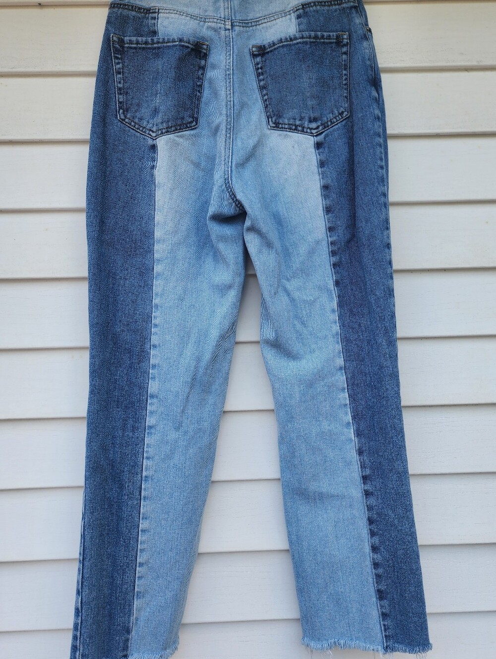 Two-Tone Blue Panel High-Waist Women’s Jeans - Picture 5 of 8